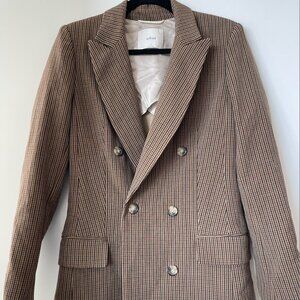Aritzia Wilfred Oversized Checkered Blazer - Size 2 - Brown